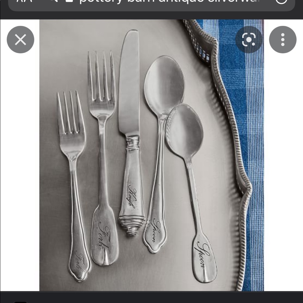Pottery Barn Antique Silverware